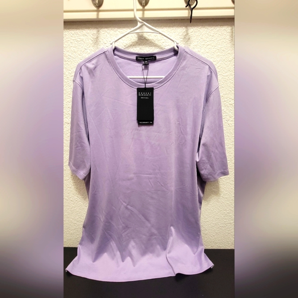 Brand New Robert Barakett GEORGIA CREW NECK T-SHIRT Heirloom Lilac Retails $69+